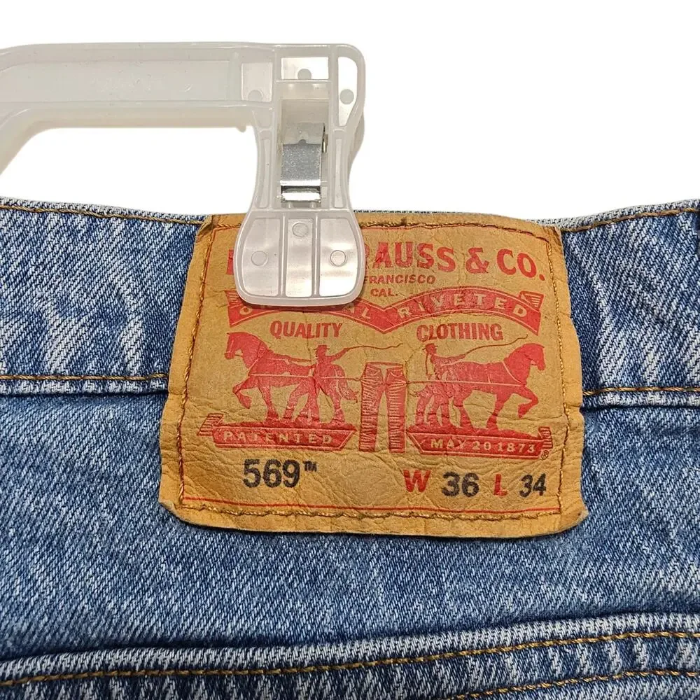 Levi's Light Blue Straight‎ Denim Men's 569's Jeans Size 36x34